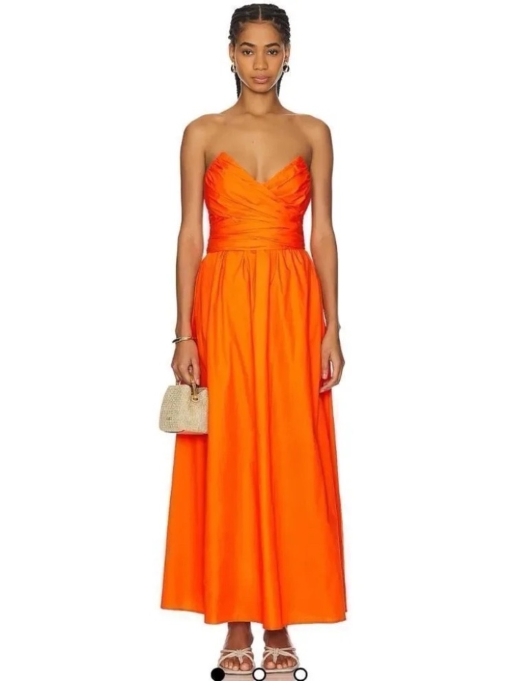 Line & Dot Bright Orange Maxi Dress